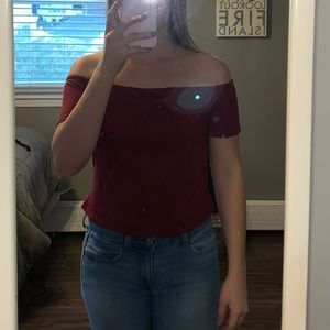 Mossimo Supply Co. off the shoulder cropped shirt